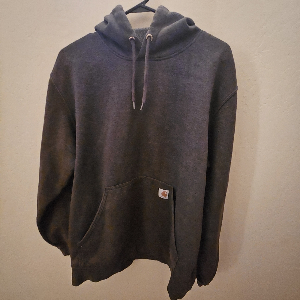 Carhartt Men's Charcoal Hoodie Loose Fit Sweatshirt Large